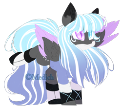 Size: 2136x1924 | Tagged: safe, artist:mediasmile666, oc, oc only, pegasus, pony, female, heterochromia, leg warmers, mare, raised leg, simple background, slit pupils, solo, standing, transparent background, two toned wings, wings