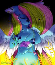 Size: 2245x2638 | Tagged: safe, artist:mediasmile666, oc, oc only, oc:media smile, pegasus, pony, female, floppy ears, high res, jewelry, mare, pendant, solo, spread wings, wings
