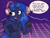 Size: 1600x1200 | Tagged: safe, artist:provolonepone, princess luna, alicorn, pony, g4, 80s, aesthetics, bipedal, cellphone, chest fluff, female, headphones, hoof hold, implied princess celestia, mare, missing cutie mark, phone, solo, speech bubble, synthwave grid, vaporwave
