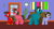 Size: 3154x1673 | Tagged: safe, artist:shadymeadow, oc, oc only, oc:dancing fan, oc:fried egg, oc:health hero, oc:holy medicine, pony, cactus, cross, female, male, mare, serape, stallion