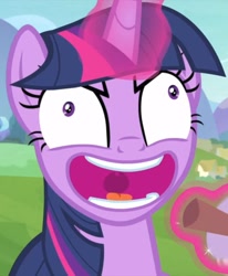 Size: 741x900 | Tagged: safe, screencap, twilight sparkle, alicorn, pony, g4, starlight the hypnotist, spoiler:interseason shorts, crazy face, cropped, evil laugh, faic, female, glowing horn, great moments in animation, horn, hypnosis, hypnotized, insanity, laughing, levitation, magic, magic aura, mare, mawshot, open mouth, outdoors, purple eyes, solo, telekinesis, twilight snapple, twilight sparkle (alicorn), twilight sparkle is best facemaker, twilighting, twilynanas, uvula, wide eyes