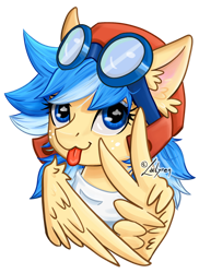 Size: 1024x1410 | Tagged: safe, artist:lailyren, oc, oc only, oc:easy breezy, pegasus, pony, midair pony fair, bust, mascot, solo
