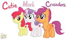 Size: 3000x1536 | Tagged: safe, artist:gregory-the-griffon, artist:parclytaxel, apple bloom, scootaloo, sweetie belle, earth pony, pegasus, pony, unicorn, g4, cutie mark crusaders, female, filly, simple background, transparent background