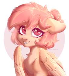 Size: 3000x3300 | Tagged: safe, artist:avroras_world, oc, oc only, pegasus, pony, bust, cute, female, happy, high res, mare, pegasus oc, smiling, solo, wings
