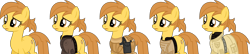 Size: 3118x676 | Tagged: safe, artist:pegasski, oc, oc only, earth pony, pony, fallout equestria, g4, bag, base used, clothes, earth pony oc, enclave, eyelashes, female, mare, saddle bag, simple background, transparent background