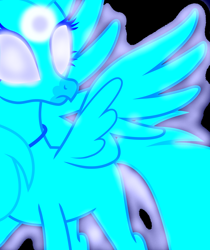 Size: 2386x2845 | Tagged: safe, artist:frownfactory, artist:mellow91, edit, silverstream, oc, oc only, oc:luminoso, classical hippogriff, hippogriff, g4, school daze, black background, female, glowing eyes, high res, possessed, simple background, solo, vector