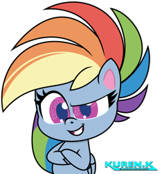 Size: 1900x2026 | Tagged: safe, artist:kuren247, rainbow dash, pegasus, pony, g4.5, my little pony: pony life, cocked eyebrow, grin, show accurate, simple background, smiling, solo, transparent background, vector