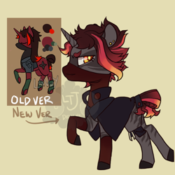 Size: 500x500 | Tagged: safe, artist:lavvythejackalope, oc, oc only, pony, unicorn, base used, clothes, duo, eyes closed, horn, male, raised hoof, redraw, stallion, unicorn oc