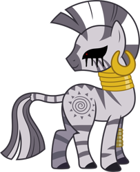Size: 806x992 | Tagged: safe, artist:pagiepoppie12345, zecora, pony, zebra, story of the blanks, g4, black goo, black sclera, creepypasta, female, glowing eyes, mare, red eyes, simple background, smiling, solo, story included, super filly adventure, transparent background, zalgo