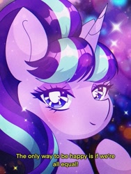 Size: 453x604 | Tagged: safe, artist:pierogarts, starlight glimmer, pony, unicorn, g4, bust, female, looking at you, mare, portrait, s5 starlight, solo, this will end in communism