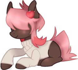 Size: 619x551 | Tagged: safe, artist:tired-horse-studios, oc, oc only, earth pony, pony, clothes, female, lying down, mare, prone, simple background, solo, sweater, transparent background