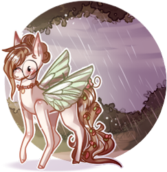 Size: 258x265 | Tagged: safe, artist:shiroikitten, oc, oc only, oc:mary, pony, fairy wings, female, glasses, mare, pixel art, rain, solo, wings