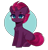 Size: 860x902 | Tagged: safe, artist:moon-rose-rosie, tempest shadow, pony, unicorn, g4, blushing, broken horn, chest fluff, commission, commissioner:biohazard, cute, eye scar, eyebrows, horn, mohawk, no source available, scar, scar on the wrong side, simple background, sitting, solo, tempestbetes, ych result