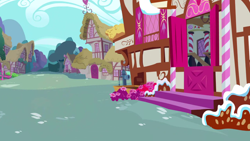 Size: 1280x720 | Tagged: safe, screencap, g4, season 1, the ticket master, background, no pony, ponyville, scenic ponyville, sugarcube corner