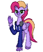 Size: 150x180 | Tagged: safe, artist:zeka10000, oc, oc only, oc:luminous wave, classical hippogriff, hippogriff, clothes, commission, female, grin, headphones, hoodie, looking at you, pixel art, simple background, smiling, solo, transparent background