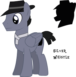 Size: 6444x6526 | Tagged: safe, artist:shadowdashthebat, oc, oc only, oc:silver whistle, pegasus, pony, absurd resolution, hat, male, simple background, solo, stallion, transparent background