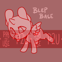 Size: 700x700 | Tagged: safe, artist:lavvythejackalope, oc, oc only, alicorn, pony, :p, alicorn oc, bald, base, horn, obtrusive watermark, pay to use, solo, tongue out, watermark, wings