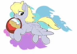 Size: 4096x2896 | Tagged: safe, artist:avery-valentine, derpy hooves, pegasus, pony, g4, basket, food, mouth hold, muffin, muffin thief
