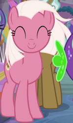 Size: 506x851 | Tagged: safe, screencap, clever musings, fuchsia frost, night view, spike, earth pony, pony, g4, season 9, she's all yak, cropped, dj scales and tail, eyes closed, female, friendship student, male, smiling