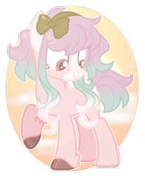 Size: 1429x1737 | Tagged: safe, artist:lynesssan, oc, oc only, oc:marzia, earth pony, pony, bow, earth pony oc, female, hair bow, mare, solo