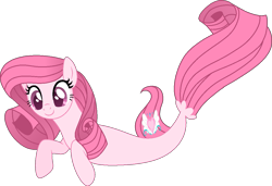 Size: 1163x795 | Tagged: safe, artist:muhammad yunus, oc, oc only, oc:annisa trihapsari, seapony (g4), g4, amused, base used, female, mare, not rarity, pink body, pink hair, simple background, smiling, solo, transparent background, vector
