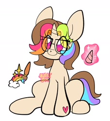 Size: 1476x1624 | Tagged: safe, artist:jamsuteki, oc, pony, unicorn, glasses, magic, multicolored hair, rainbow hair
