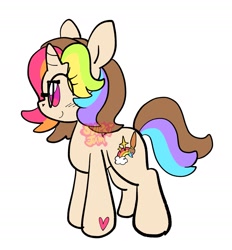 Size: 1443x1558 | Tagged: safe, artist:jamsuteki, oc, pony, unicorn, glasses, multicolored hair, rainbow hair