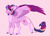 Size: 2409x1748 | Tagged: safe, artist:nyota71, twilight sparkle, alicorn, pony, g4, alternate design, alternate hairstyle, belly fluff, chest fluff, cloven hooves, colored ears, colored eartips, colored hooves, colored wings, curved horn, ethereal mane, female, hair bun, horn, leonine tail, looking at you, mare, markings, multicolored wings, redesign, smiling, solo, starry wings, twilight sparkle (alicorn), unshorn fetlocks, wings