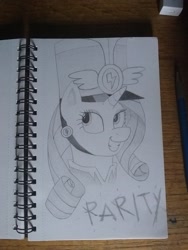 Size: 2448x3264 | Tagged: safe, artist:unithiccy, rarity, pony, unicorn, g4, ancient wonderbolts uniform, bust, female, high res, mare, photo, sgt. rarity, solo, traditional art