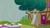 Size: 1280x720 | Tagged: safe, screencap, g4, my little pony: friendship is magic, season 1, the ticket master, background, daffodil and daisy sandwich, food, liminal space, mushroom table, no pony, ponyville, rain, sandwich, scenic ponyville, tree