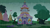 Size: 1280x720 | Tagged: safe, screencap, g4, season 1, the ticket master, background, carousel boutique, no pony, overcast, ponyville, rain, scenic ponyville, tree