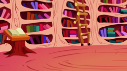 Size: 1280x720 | Tagged: safe, screencap, g4, the ticket master, background, book, golden oaks library, ladder, liminal space, no pony, scenic ponyville