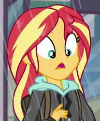 Size: 562x680 | Tagged: safe, screencap, sunset shimmer, equestria girls, g4, monday blues, my little pony equestria girls: summertime shorts, cropped, solo, wet hair