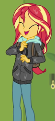 Size: 269x585 | Tagged: safe, screencap, sunset shimmer, equestria girls, g4, monday blues, my little pony equestria girls: summertime shorts, clothes, cropped, solo, wet, wet clothes, wet hair