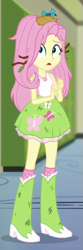 Size: 201x604 | Tagged: safe, screencap, fluttershy, bird, equestria girls, g4, monday blues, my little pony equestria girls: summertime shorts, boots, cropped, messy, nest, shoes, sleeveless, solo