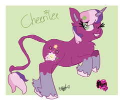 Size: 1396x1134 | Tagged: safe, artist:darkangelpuppet01, cheerilee, cheerilee (g3), pony, unicorn, g3, g3.5, g4, fusion, generational ponidox, grin, heart eyes, leonine tail, one eye closed, rearing, redesign, signature, smiling, solo, unshorn fetlocks, wingding eyes, wink