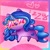 Size: 4000x4000 | Tagged: safe, artist:irinamar, izzy moonbow, pony, unicorn, g5, abstract background, absurd resolution, chibi, cute, female, glasses, heart, izzybetes, smiling, solo, star glasses, stars, sunglasses, text
