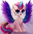 Size: 1145x1200 | Tagged: safe, artist:mite-lime, zipp storm, pegasus, pony, g5, adorazipp, cheek fluff, chest fluff, colored wings, cute, ear fluff, eyelashes, feather, female, hoof fluff, looking at you, mare, multicolored wings, open mouth, shoulder fluff, sitting, solo, spread wings, unshorn fetlocks, wing fluff, wings