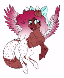 Size: 4740x5784 | Tagged: safe, artist:celestial-rainstorm, oc, oc only, oc:bacon bits, pegasus, pony, wolf, wolf pony, absurd resolution, colored wings, female, gradient wings, mare, simple background, solo, white background, wings