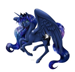 Size: 668x644 | Tagged: safe, artist:kidaoriginal, princess luna, pony, g4, simple background, solo, white background