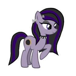 Size: 1248x1248 | Tagged: safe, artist:candyandflurry, oc, oc only, oc:dusk fall, pony, unicorn, choker, female, mare, simple background, solo, spiked choker, transparent background