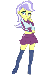 Size: 1582x2373 | Tagged: safe, artist:gmaplay, upper crust, equestria girls, g4, clothes, miniskirt, simple background, skirt, solo, transparent background