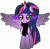 Size: 5656x5523 | Tagged: safe, alternate version, artist:severity-gray, twilight sparkle, alicorn, pony, g4, altered cutie mark, alternate hairstyle, alternate timeline, alternate universe, clothes, collar, corrupted, corrupted twilight sparkle, crown, dark magic, ear piercing, eyeshadow, horn, jewelry, looking at you, magic, makeup, piercing, regalia, ring, scarf, simple background, smiling, solo, sombra eyes, spiked collar, spread wings, transparent background, twilight sparkle (alicorn), wings