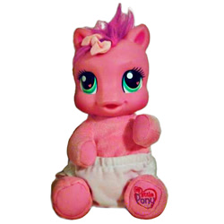 Size: 500x500 | Tagged: safe, skywishes, earth pony, pony, g3, baby wishes, bow, cute, cutewishes, diaper, electronic toy, female, filly, foal, hair bow, heart, heart eyes, play-n-carry skywishes, simple background, so soft, solo, toy, white background, wingding eyes