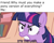 Size: 1280x1014 | Tagged: safe, edit, edited screencap, screencap, twilight sparkle, pony, unicorn, g4, season 2, the return of harmony, angry, caption, female, golden oaks library, gritted teeth, image macro, meme, mr moseby, ponified meme, rule 85, solo, teeth, text, the suite life of zack and cody, unicorn twilight