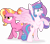 Size: 4382x3899 | Tagged: safe, artist:kojibiose, luster dawn, princess flurry heart, alicorn, pony, unicorn, g4, the last problem, absurd resolution, angry, bipedal, duo, duo female, female, mare, older, older flurry heart, raised hoof, simple background, spread wings, teeth, transparent background, vector, wings