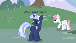 Size: 10000x5679 | Tagged: safe, artist:cranberry-tofu, artist:estories, oc, oc only, oc:silverlay, oc:whisper call, pony, unicorn, g4, absurd resolution, duo, female, magic, mare, ventriloquism