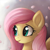 Size: 1024x1024 | Tagged: safe, ai assisted, ai content, artist:catachromatic, derpibooru exclusive, edit, generator:thisponydoesnotexist, fluttershy, pegasus, pony, g4, digital painting, female, flower petals, gradient background, looking left, mare, paintover, smiling, solo