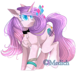 Size: 2492x2296 | Tagged: safe, artist:mediasmile666, oc, oc only, pony, unicorn, choker, female, high res, horn, mare, simple background, solo, transparent background, unicorn oc