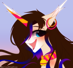 Size: 3022x2800 | Tagged: safe, artist:krissstudios, oc, oc only, oc:axel, pony, unicorn, bust, female, high res, mare, portrait, solo